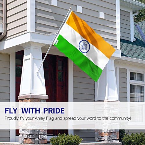 Anley Fly Breeze 3x5 Footh India Flag - живописна боја и избледена доказ - заглавие на платно и двојно зашиени - полиестер на