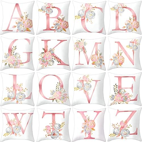Енпет фрлаат перници покрива азбука Декоративни перници случаи abc букви цвеќиња перница покрити