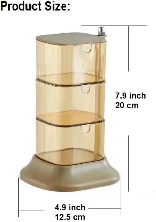 NWSRAYU вертикални ротирачки садови за зачини 3 решетки чисти сет за сезонски кутии, контејнер за складирање на сол шеќер, тегли за кондиции