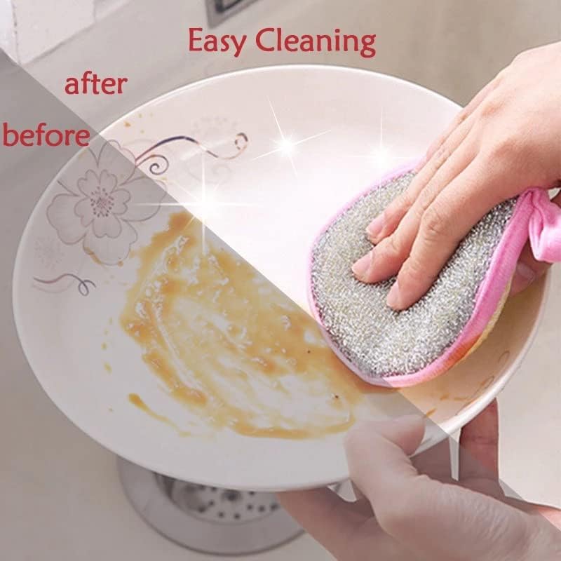 5/10 парчиња двојно странично миење садови за миење садови за садови за миење садови сунѓери за чистење на домаќинства за чистење
