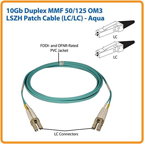 Tripp Lite 10GB/100 GB дуплекс мултимод 50/125 OM4 LSZH кабел за лепенка - Аква, 5м