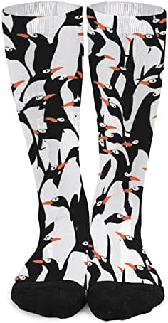 Симпатична Пингвини Боја Појавување На Високи Чорапи Модни Спортски Топли Чорапи За Мажи Жени