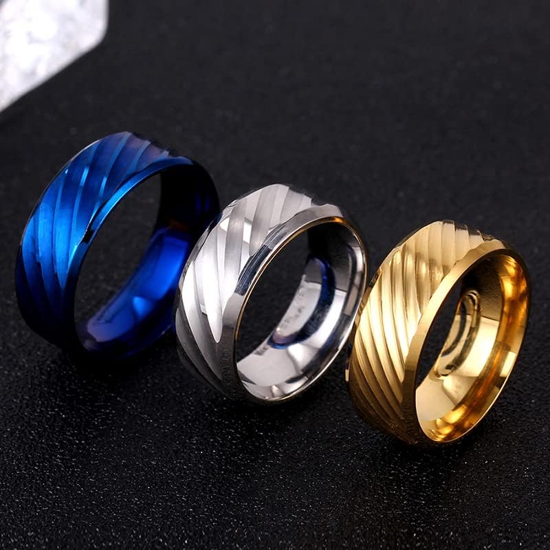 Колезо 8мм сребрен прстен во вода на прстените за маж и жени Персонализирани прстени Прилагодете го врежаниот прстен-25219