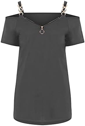 Летни маички со вратот за жени за жени со кратки ракави кошули мода печатена маичка блуза Обични маички врвови