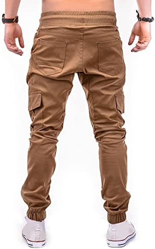 Саксигол мулти-џеб преголеми машки карго панталони обични еластични панталони за влечење на половината