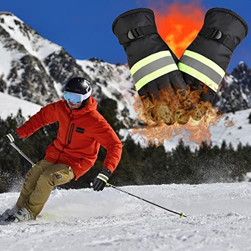 QVKARW топли нараквици за рефлективни нараквици на отворено скијачки зимски кадифе плус ветробранска возење зимска спортска опрема волна глава