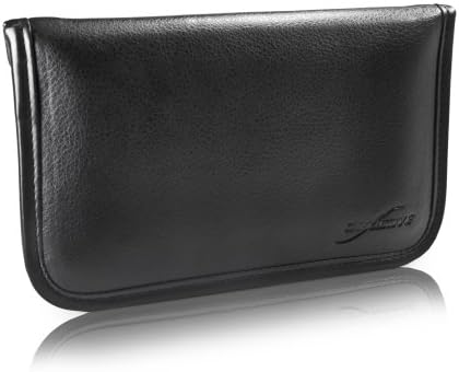 Boxwave Case Компатибилен со LG Harmony 4 - Елита кожена торбичка за месинџер, синтетички кожен покритие дизајн на пликови дизајн