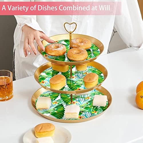 3 Нивоа Десерт Штанд Cupcake Овошје Плоча Пластични Служат Држач За Прикажување За Свадба Роденден Бебе Туш Чај Партија Украси Круг, Цвеќиња