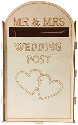 Валиклуд свадба декор свадба дрвена пост кутија рустикален држач за подароци за занаетчиски украси свадбени материјали за забави