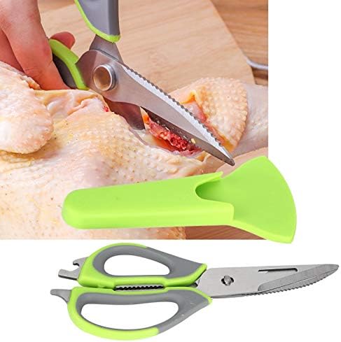 Кујнски ножици, не'рѓосувачки челик кујнски смолкнување практични ножици за скара за мултифункции за пилешко/живина/риба/месо/зеленчук/BBQ