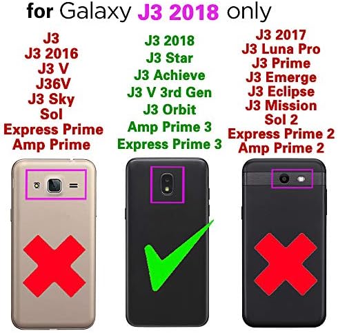 Телефон Случај За Samsung Galaxy J3 Орбита J 3 Ѕвезда 2018 3j Постигне Паричник Со Калено Стакло Заштитник На Екранот Флип Капак