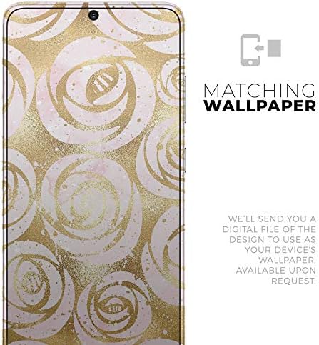 Дизајн Скинц Карамфила Акварела и злато V1 Заштитна винил декларална обвивка на кожата, компатибилен со Samsung Galaxy S20