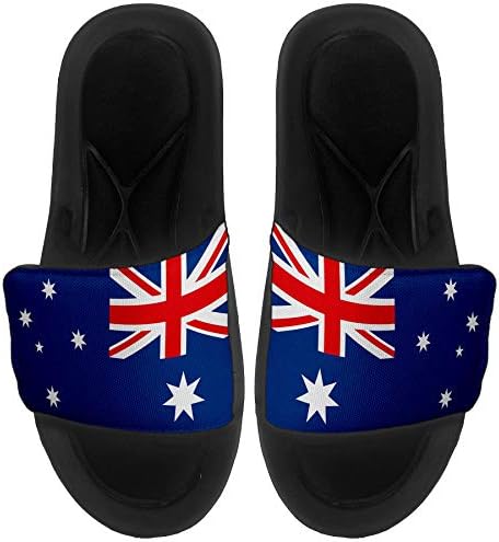 ExpressItbest Pushioned Slide -On сандали/слајдови за мажи, жени и млади - знаме на Австралија - знаме на Австралија