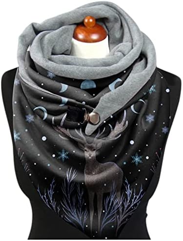 Модни жени топло секојдневно печатење меки шалови на копчето за завиткување на шамијата тенка зимска шамија