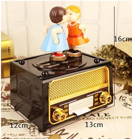 Се прашувате ме ретро радио во форма на музичка кутија креативна смешна музичка кутија музичка кутија за складирање на накит дете роденден