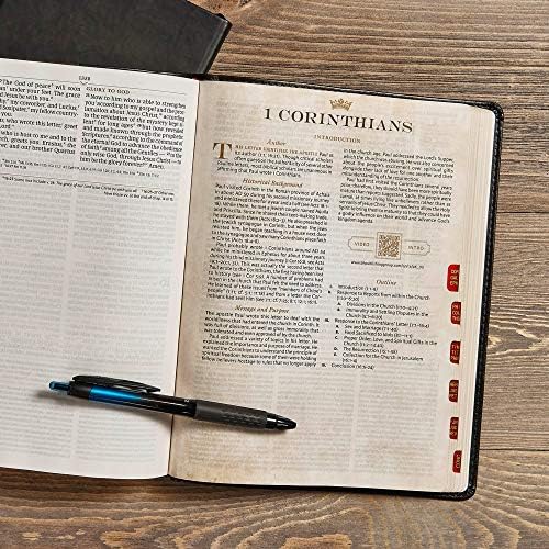 Персонализирана Библија со сопствен текст CSB Тони Еванс Студија Библијата индексирана кожа црна/кафеава христијанска стандард Библиски обичај