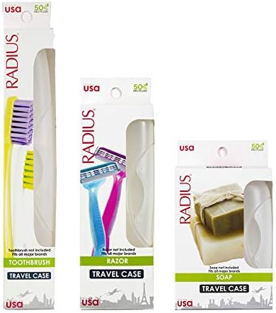 Радиус за заби за заби, преносен комплет за патувања, стандард за четкичка за заби, сапун, кутија за складирање на кутија за патување БПА бесплатно 3 брои - бисер од к?