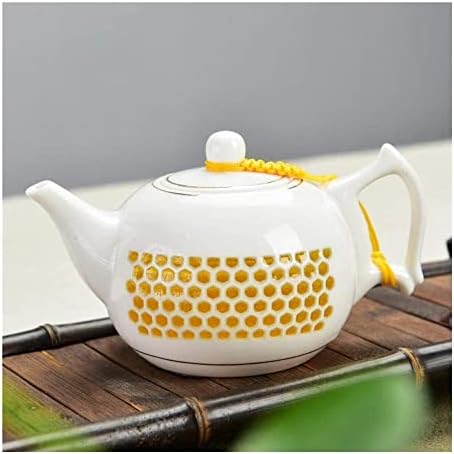 Чајник со цедалка керамичка сина и бела порцеланска чајник Исклучителна празна чај сад чај сет чајник чајници