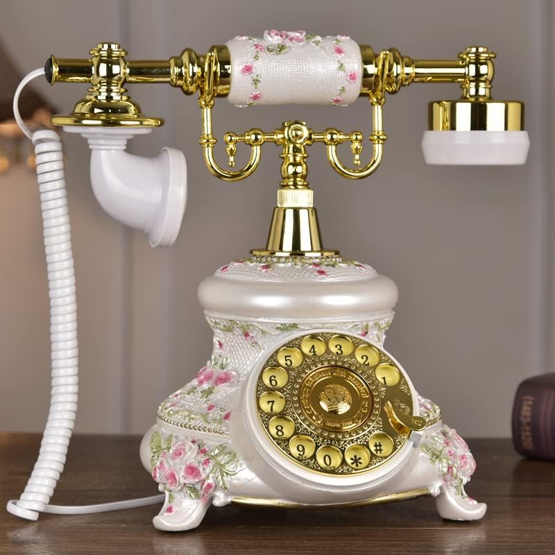 Counyball Retro Telephone Europe European Style Wired Rotary Dial Telephone Thone Thone Landline Home Classic Living Office Decoration