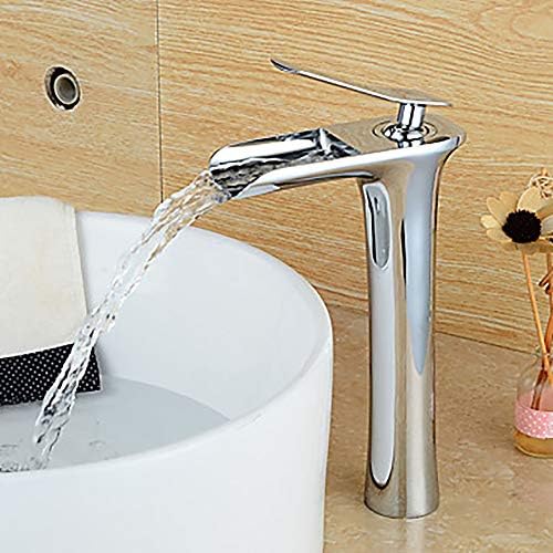 Раксинбанг модерен сребрен хотел за мијалник за бања - Водопад Една рачка една чешма/месинг кујна тапа