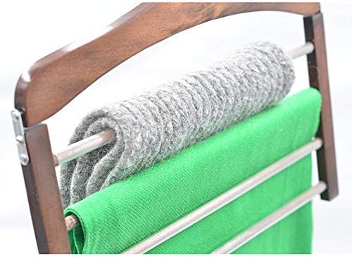 Закачалки за костуми Со шипка за заклучување Мултифункционални Панталони За Складирање Цврсто Дрво Решетки Повеќеслојни Панталони