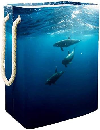 Делфини Подводен Свет Водоотпорна Преклопна Кофа За Перење Алишта За Детска Соба Спална Соба Расадник За Бебиња
