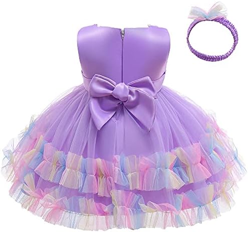 3М-6Т бебе девојки Руфл цвет фустан Елегантен партии за забава за венчавки од облека за венчавки