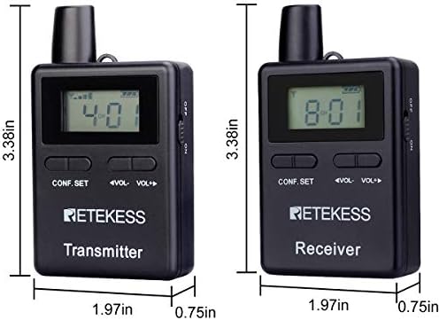 Retekess TT109 Приемник за туристички водичи, слушалки, безжичен црковен превод, 50 канали, толкување, обука, суд
