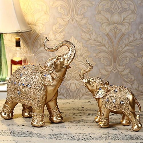 Boyull голема големина Фенг Шуи Мајка и бебе слон богатство Среќа статуа/фигурина, подарок за украси за дома…