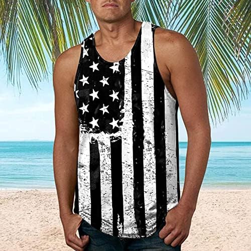 Зефотим на 4 -ти јули резервоар за мажи О врат Американски знамиња кошули лето обични модни тенок вклопувачки маици