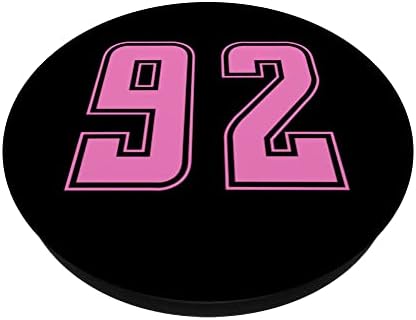 Taffy Pink Number 92 Team Junior Sports Numbered Uniform PopSockets Swappable PopGrip