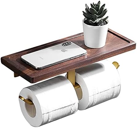 Дневна соба држач за хартија за бања, кутија за складирање на црни ореви и диспензерот за ткиво за бања, рачно нацртано wallид, монтиран