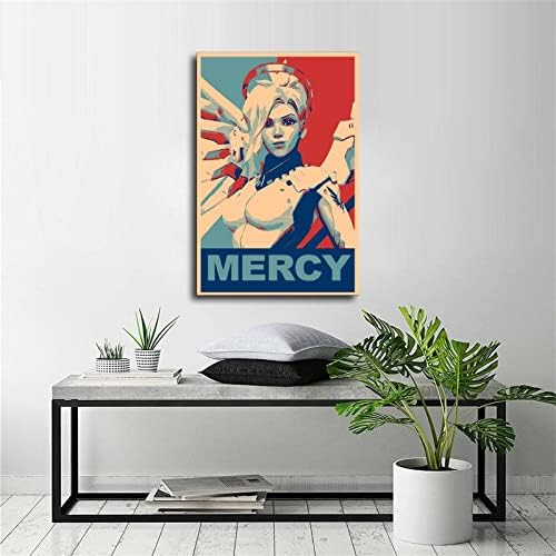 ZnO Overwatch Mercy постер декоративно сликарство платно wallидна уметност дневна соба постери Спална соба слика 12x18inch