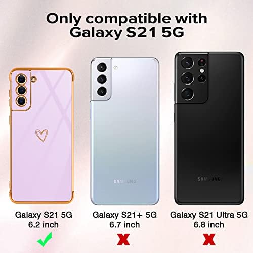 Вести Компатибилен Со Куќиштето Samsung Galaxy S21 5G, Симпатичен Дизајн На Љубовна Шема За Девојки Женски Позлатен Раб Силиконски