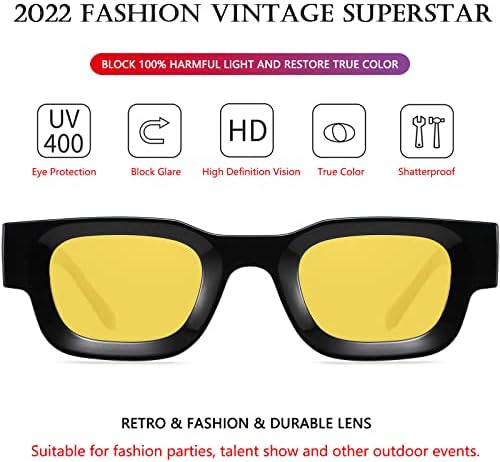 Aieyezo модерна дебела правоаголник очила за сонце за жени ретро 90 -тина бујни квадратни поларизирани сунити