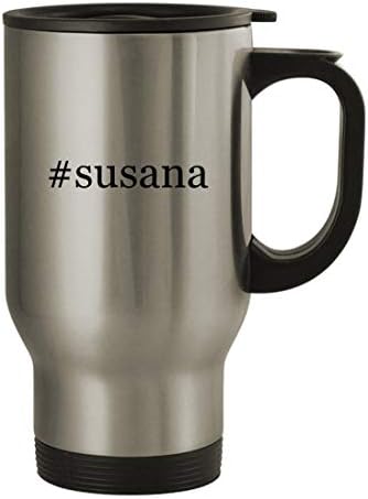 Подароци на Ник Нок SUSANA - 14OZ не'рѓосувачки челик хаштаг патување со кафе, сребро