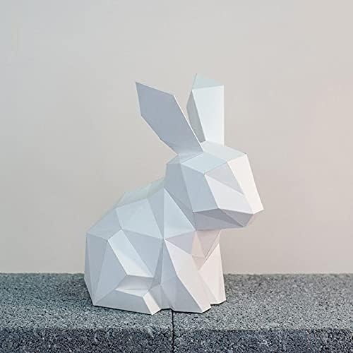 Wll-dp diy оригами загатка бела зајак моделирање хартија скулптура 3Д модел на хартија рачно изработена игра геометриска домашна декорација