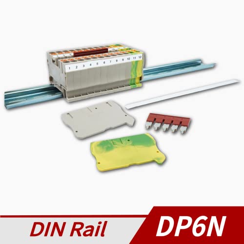 DINKE DP6N DIN Rail Terminal Blocks 600V, 40A сет, конектор за проводникот на жица, брз дизајн на кабел за жици, ширина: 8мм;