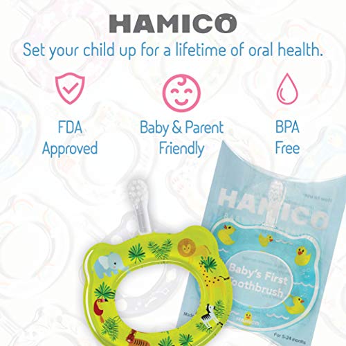 Четка за заби за бебиња Хамико нежни, екстра-меки влакна за првата четка за заби на бебето | Лесна фаза-без преголема четка за заби за новороденчиња