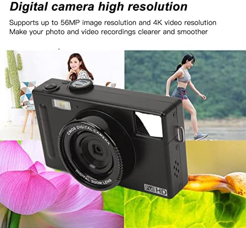 4K дигитална камера, камера со двојна екран од 56MP, преносна камера Vlog, електронски анти -тресење, за записи за раст на бебиња, патувања, свадба,