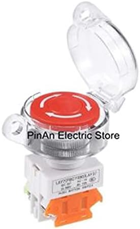 Ankang 22 mm Mushroom Latching Enteice Stop Push Switch Red со водоотпорен капак 1NO 1NC