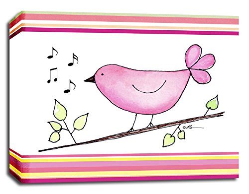 Песна Птица-Розова Со Розови Ленти-8 х 10 Платно