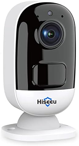 Безбедносна камера на Hiseeu 2K безжичен отворен, батерија за безбедност на батерии за внатрешна, 2 пат аудио, откривање на движење, без