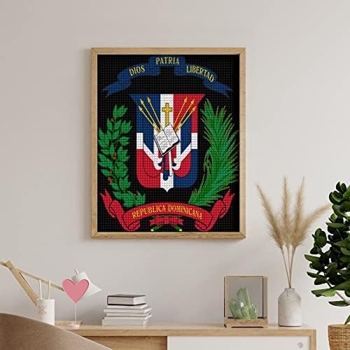 Доминиканска република знаме лого дијамантски комплети за сликање целосна вежба 5Д слики уметност занает за домашен wallиден декор