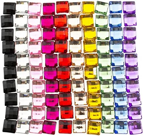 Летен зраци 500 парчиња 10мм квадратни разновидни пакети за вредности на бои Rhinestones