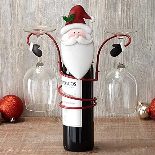 Шише за празници за одмор и стакло за стакло Дедо Мраз снежен човек вино со вино стакло