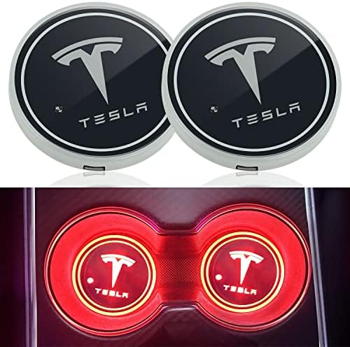 ФАРМОГО 2023 година Надграден Tesla Model Y X S 3 LED LED светла за држачи на чаши за автомобили, 7 бои кои ги менуваат држачите на држачот