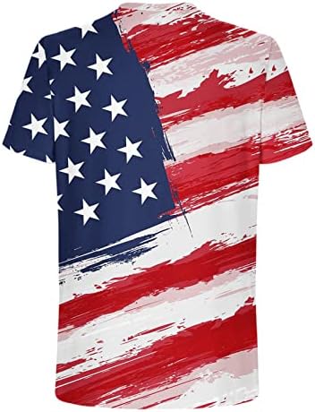 Американска маица за Денот на независноста за мажите за мажи со кратки ракави графички мета лабава патриотска блуза тенок атлетски хипстер кошули