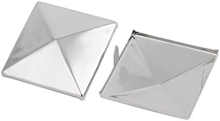IiVverr 10pcs 35мм квадратни облик на хартија Бред сребрен тон за сноп -книги DIY занает (10pcs 35 mm en forma de papel brad tono de