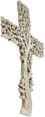 Делеон колекции Дрво на живот wallиден крст - рустикален камен изгледа декоративна духовна уметничка скулптура